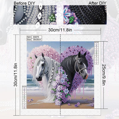 Horse - Special Shaped Drill Diamond Painting 30*30CM