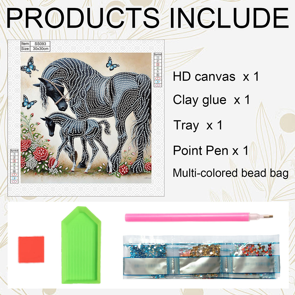 Horse - Special Shaped Drill Diamond Painting 30*30CM