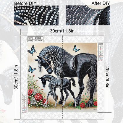 Horse - Special Shaped Drill Diamond Painting 30*30CM
