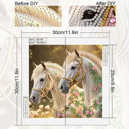 Horse - Special Shaped Drill Diamond Painting 30*30CM