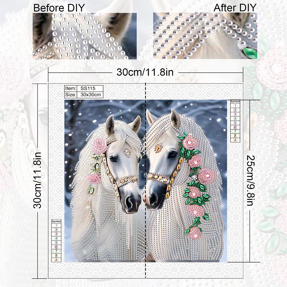 Horse - Special Shaped Drill Diamond Painting 30*30CM