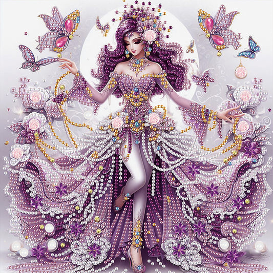 Elegant Girl With Beautiful Skirt - Special Shaped Drill Diamond Painting 30*30CM