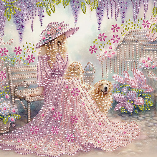 Elegant Girl With Beautiful Skirt - Special Shaped Drill Diamond Painting 30*30CM