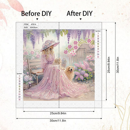 Elegant Girl With Beautiful Skirt - Special Shaped Drill Diamond Painting 30*30CM