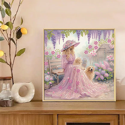 Elegant Girl With Beautiful Skirt - Special Shaped Drill Diamond Painting 30*30CM