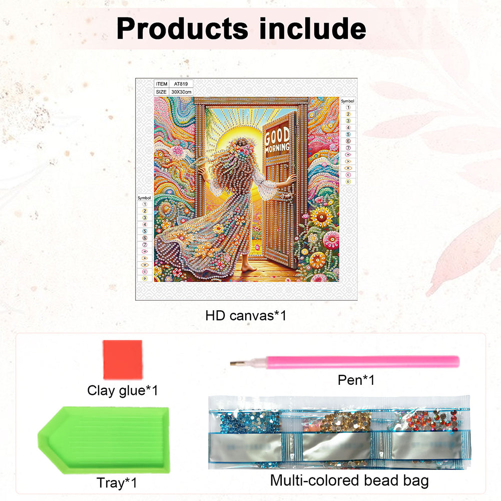 Elegant Girl With Beautiful Skirt - Special Shaped Drill Diamond Painting 30*30CM