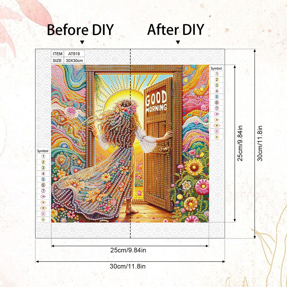 Elegant Girl With Beautiful Skirt - Special Shaped Drill Diamond Painting 30*30CM