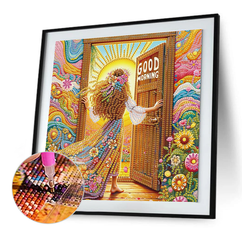 Elegant Girl With Beautiful Skirt - Special Shaped Drill Diamond Painting 30*30CM