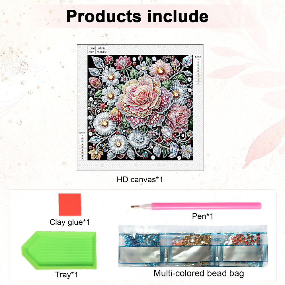 Flower In A Bouquet - Special Shaped Drill Diamond Painting 30*30CM