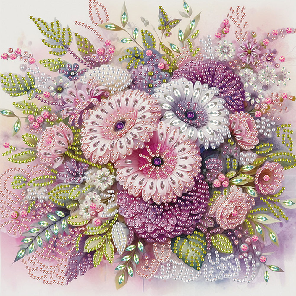 Flower In A Bouquet - Special Shaped Drill Diamond Painting 30*30CM