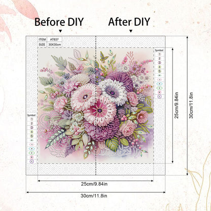 Flower In A Bouquet - Special Shaped Drill Diamond Painting 30*30CM