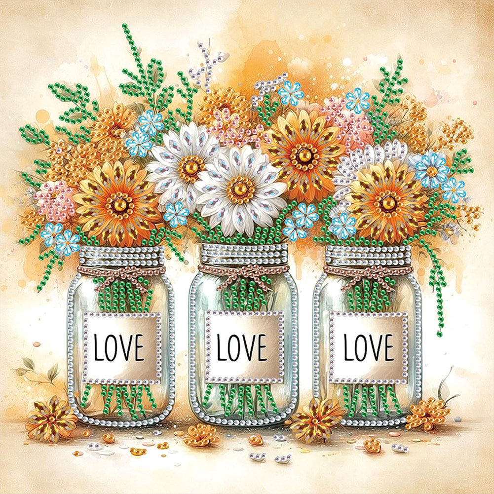 Flower In A Bouquet - Special Shaped Drill Diamond Painting 30*30CM