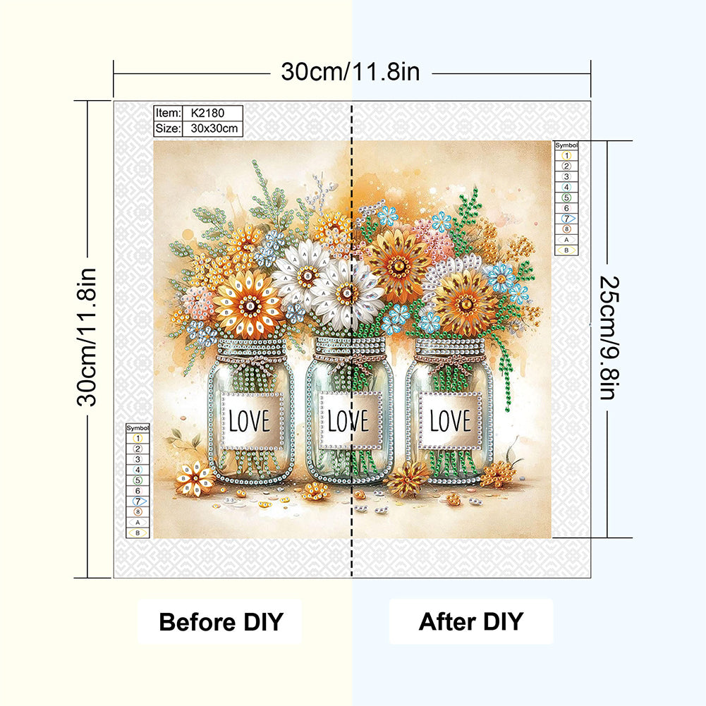 Flower In A Bouquet - Special Shaped Drill Diamond Painting 30*30CM