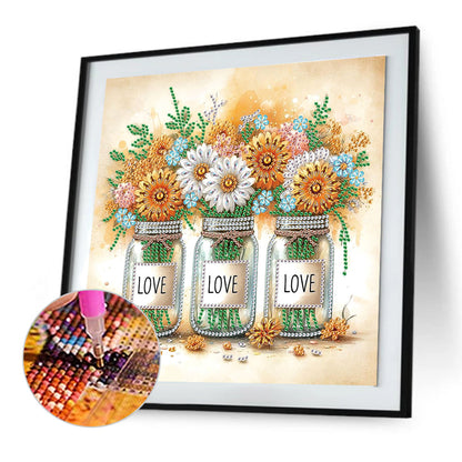 Flower In A Bouquet - Special Shaped Drill Diamond Painting 30*30CM