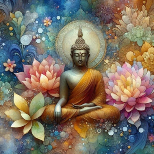 Buddha Statue - Full Round Drill Diamond Painting 40*40CM