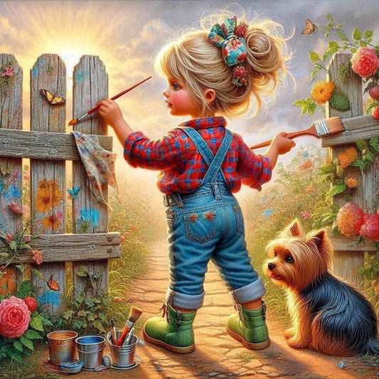 Cute Child - Full Round Drill Diamond Painting 40*40CM