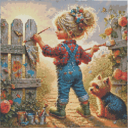 Cute Child - Full Round Drill Diamond Painting 40*40CM