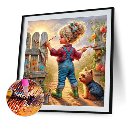 Cute Child - Full Round Drill Diamond Painting 40*40CM