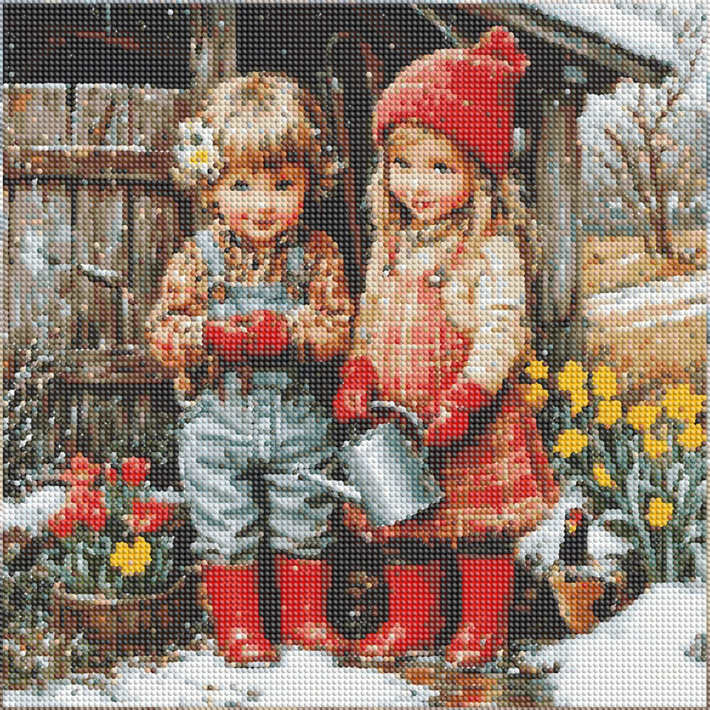 Cute Child - Full Round Drill Diamond Painting 40*40CM