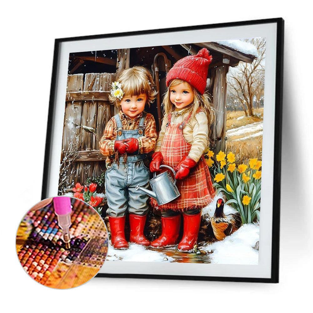Cute Child - Full Round Drill Diamond Painting 40*40CM