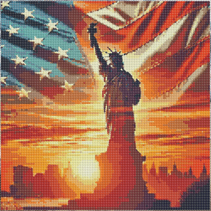 Statue Of Liberty On Independence Day - Full Round Drill Diamond Painting 40*40CM