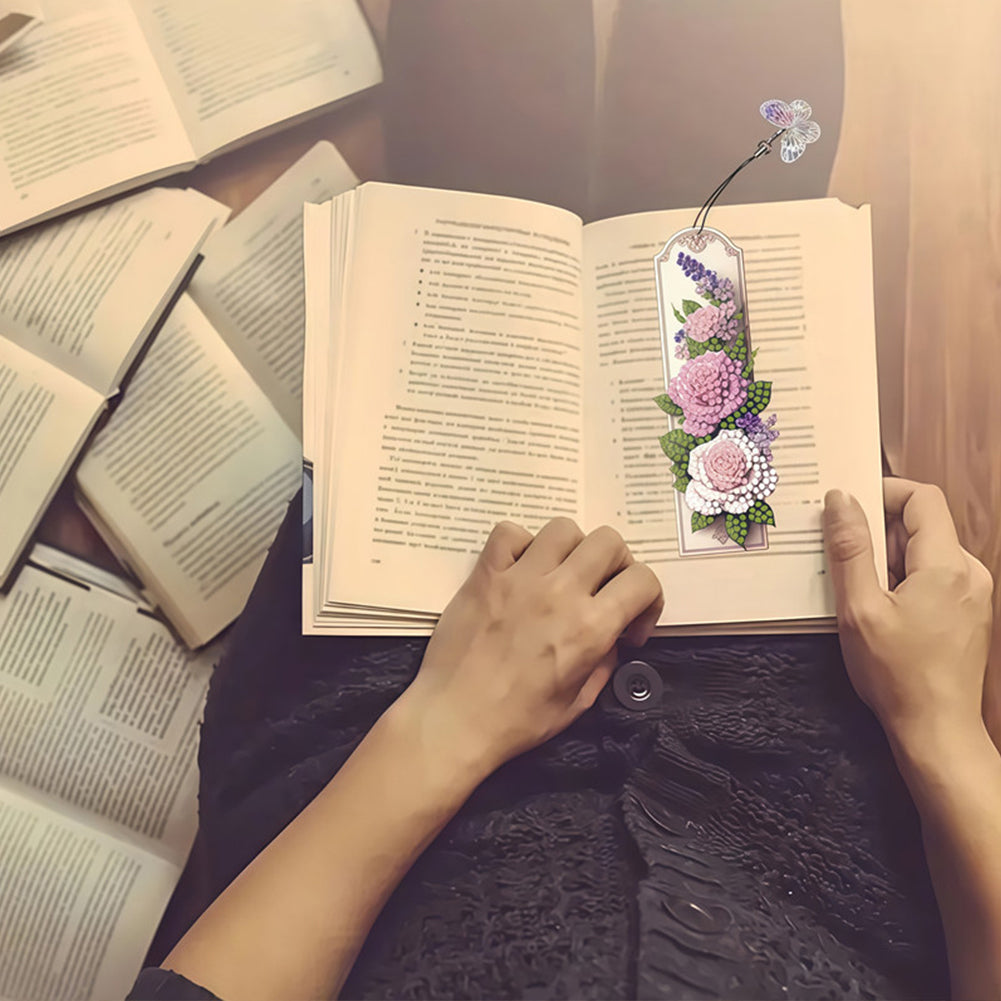 3Pcs Flower Patterns DIY Diamond Painting Art Bookmarks for Reading Enthusiasts