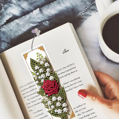 3Pcs Flower Patterns DIY Diamond Painting Art Bookmarks for Reading Enthusiasts