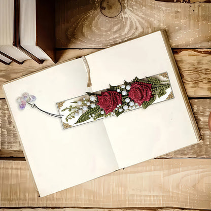 3Pcs Flower Patterns DIY Diamond Painting Art Bookmarks for Reading Enthusiasts