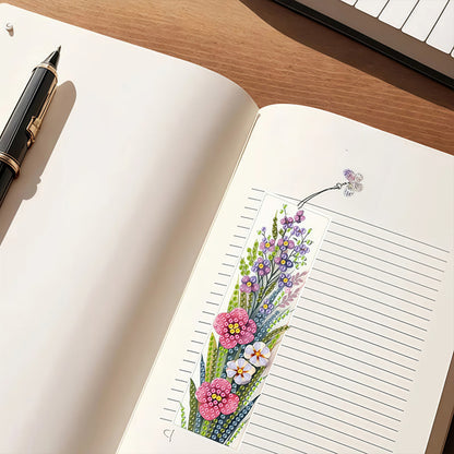 3Pcs Flower Patterns DIY Diamond Painting Art Bookmarks for Reading Enthusiasts