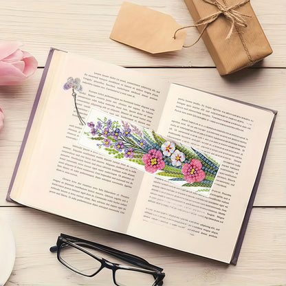 3Pcs Flower Patterns DIY Diamond Painting Art Bookmarks for Reading Enthusiasts