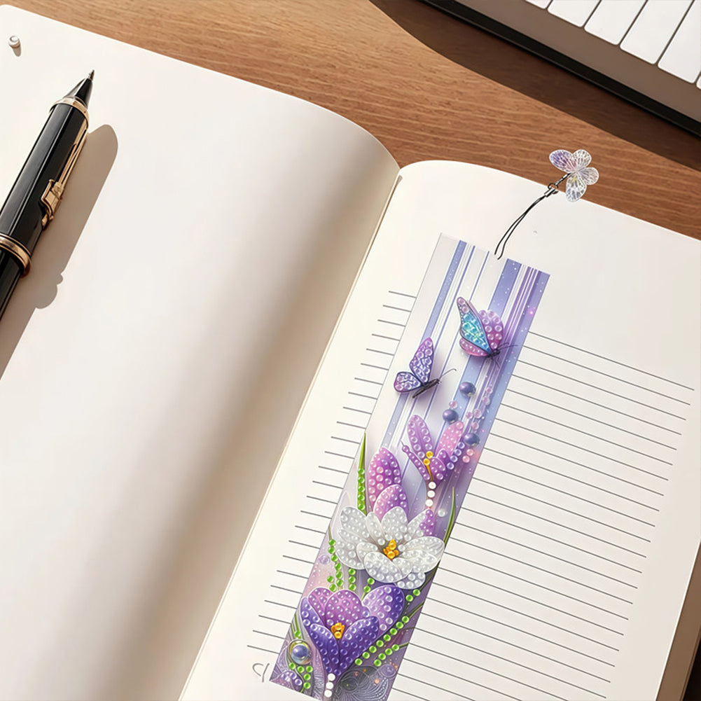 3Pcs Flower Patterns DIY Diamond Painting Art Bookmarks for Reading Enthusiasts