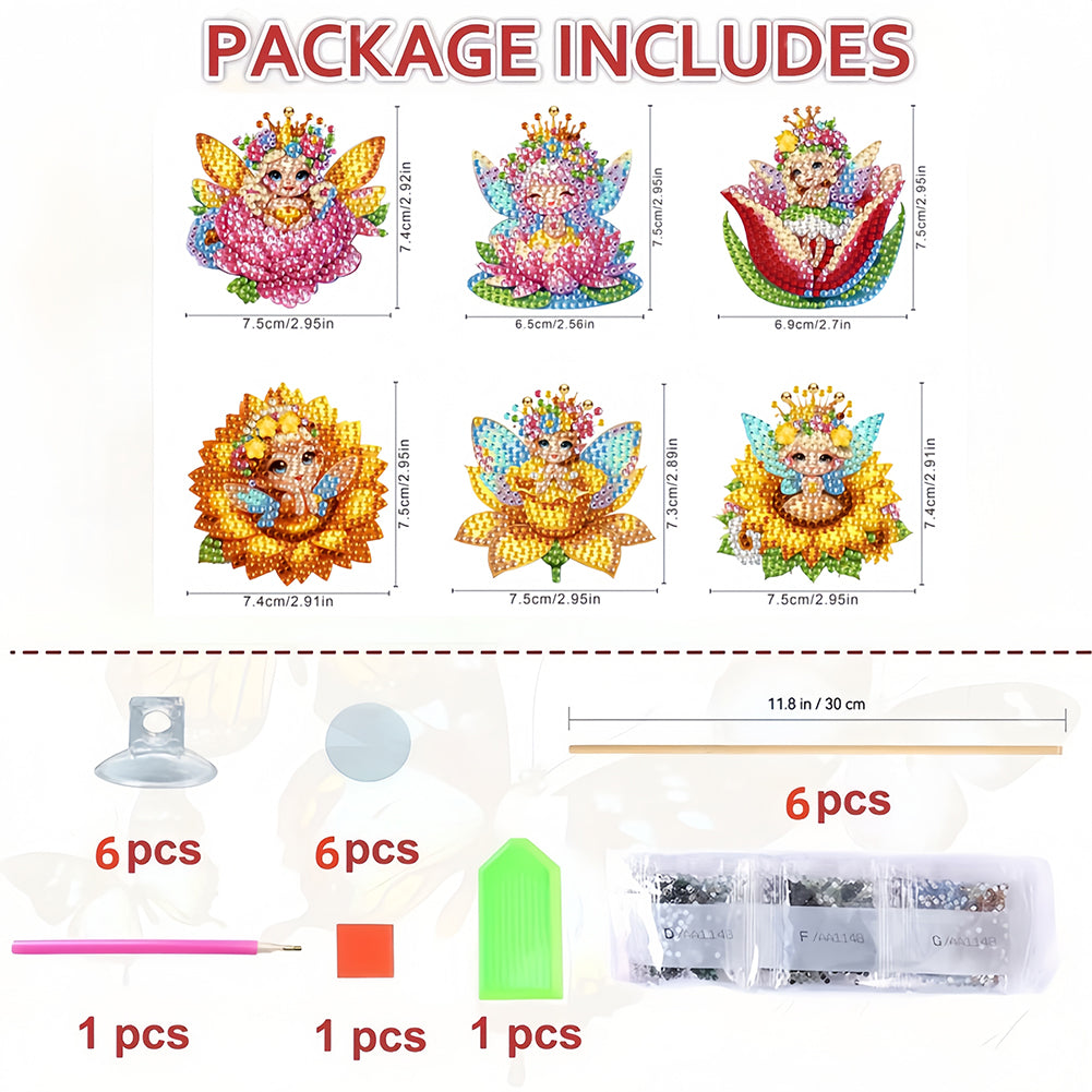 6Pcs Animal Stakes Diamond Painting Kits DIY Diamond Art Kits for Beginners