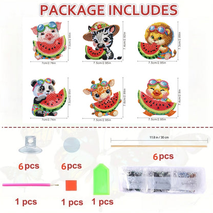 6Pcs Animal Stakes Diamond Painting Kits DIY Diamond Art Kits for Beginners