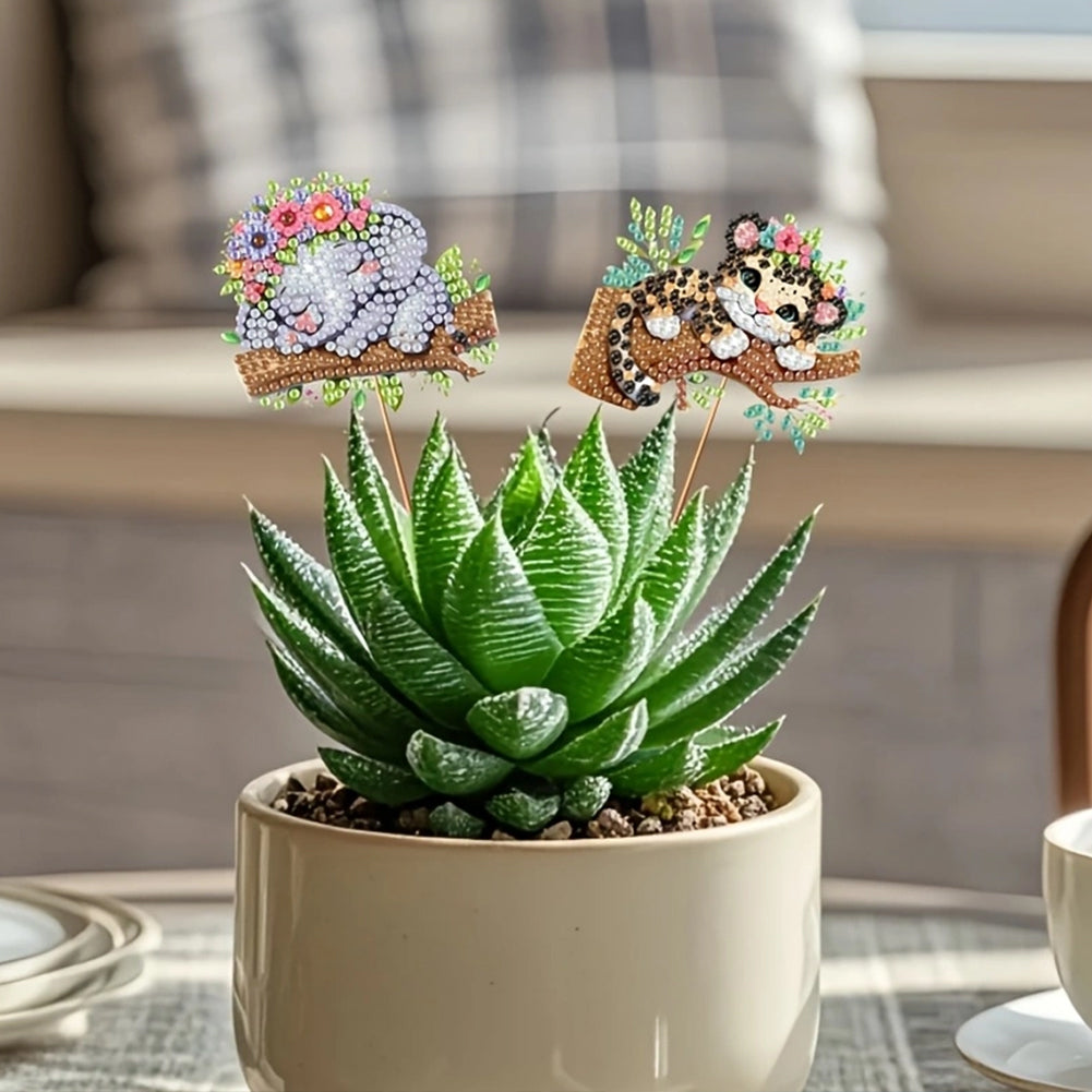 6Pcs Animal Stakes Diamond Painting Kits DIY Diamond Art Kits for Beginners