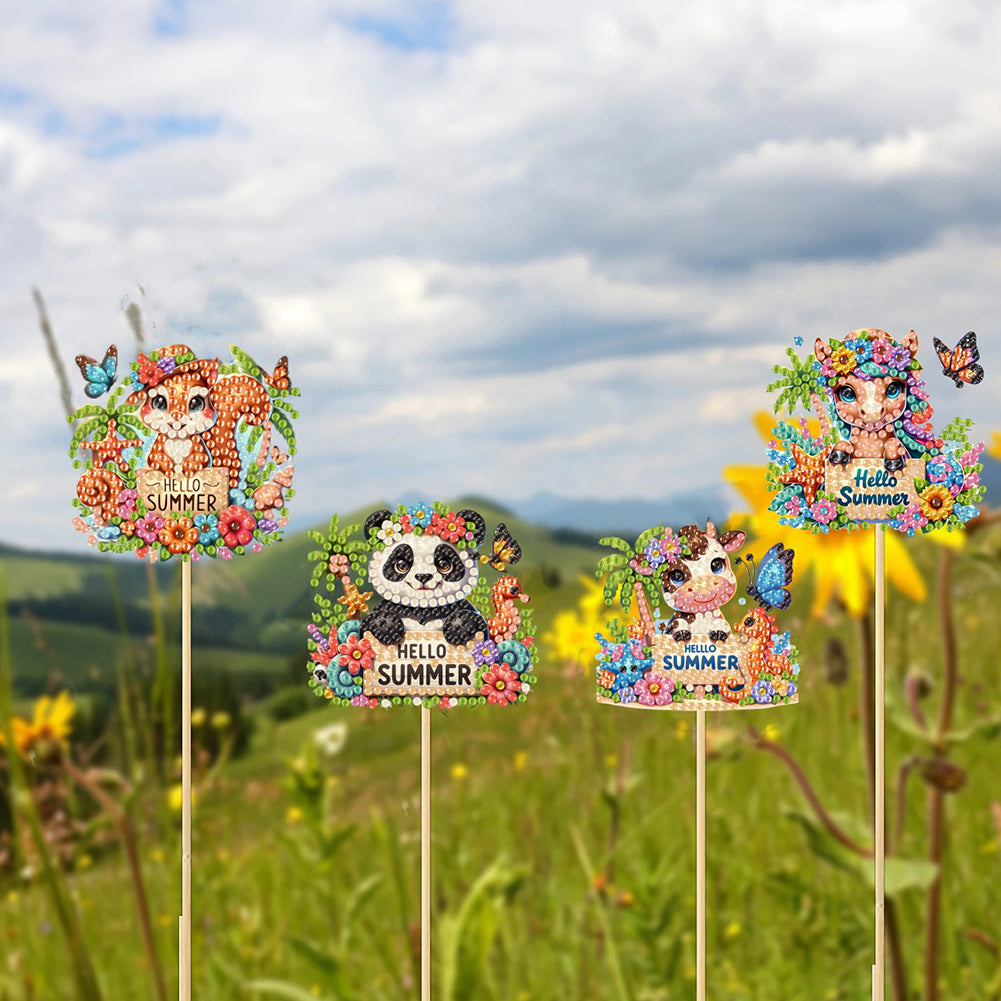 6Pcs Animal Stakes Diamond Painting Kits DIY Diamond Art Kits for Beginners