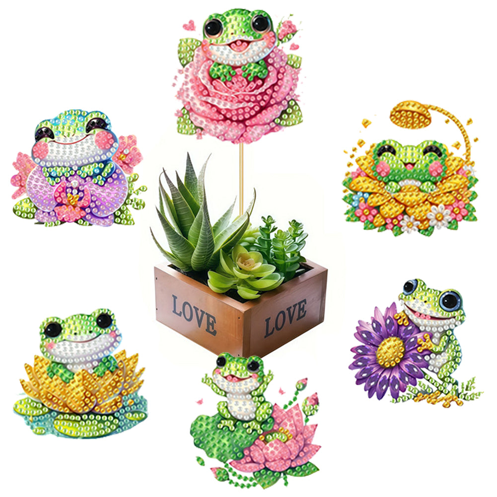 6Pcs Animal Stakes Diamond Painting Kits DIY Diamond Art Kits for Beginners