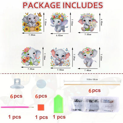 6Pcs Animal Stakes Diamond Painting Kits DIY Diamond Art Kits for Beginners