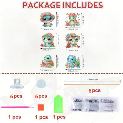 6Pcs Animal Stakes Diamond Painting Kits DIY Diamond Art Kits for Beginners