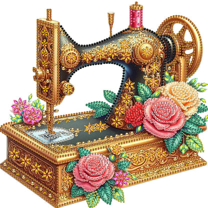 4 Pcs Sewing Machine And Flowers - Special Shaped Drill Diamond Painting 30*30CM