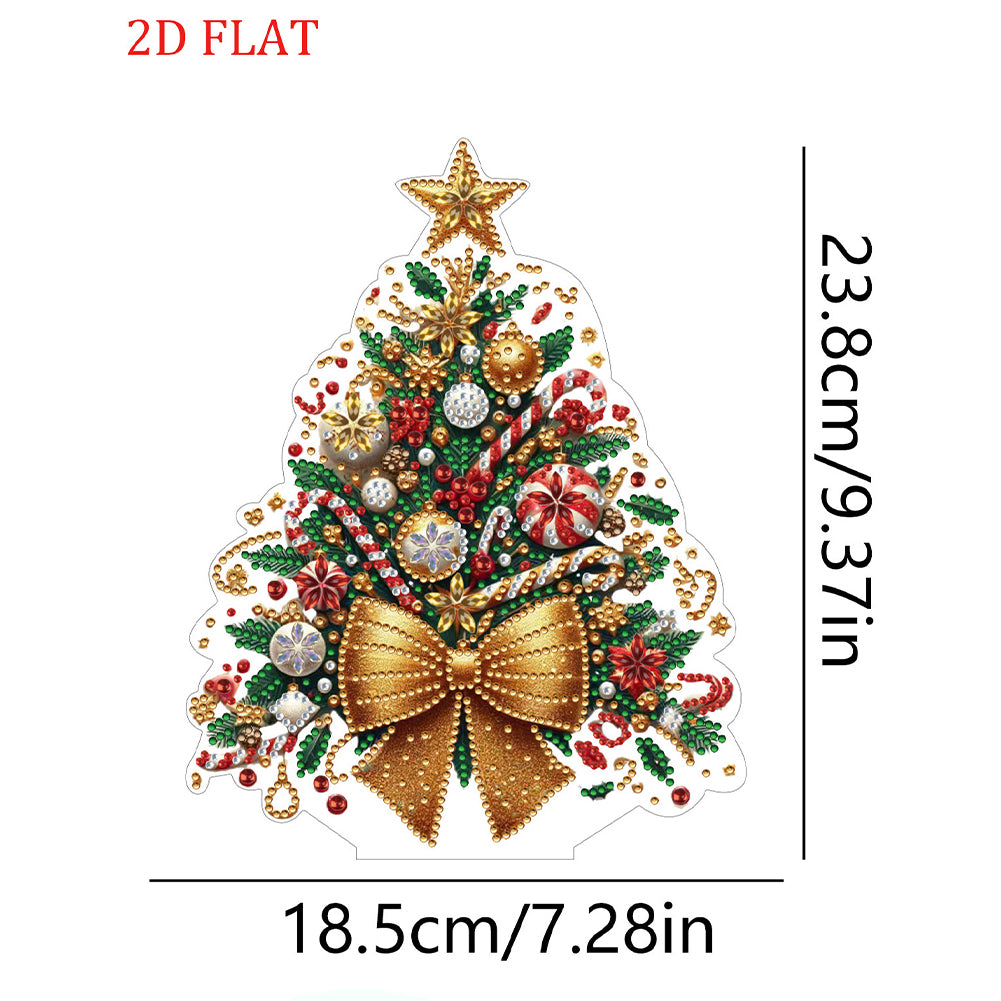 2D Flat Christmas Tree Print DIY Diamond Painting Tabletop Ornaments Decorations