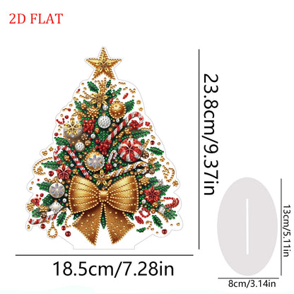 2D Flat Christmas Tree Print DIY Diamond Painting Tabletop Ornaments Decorations