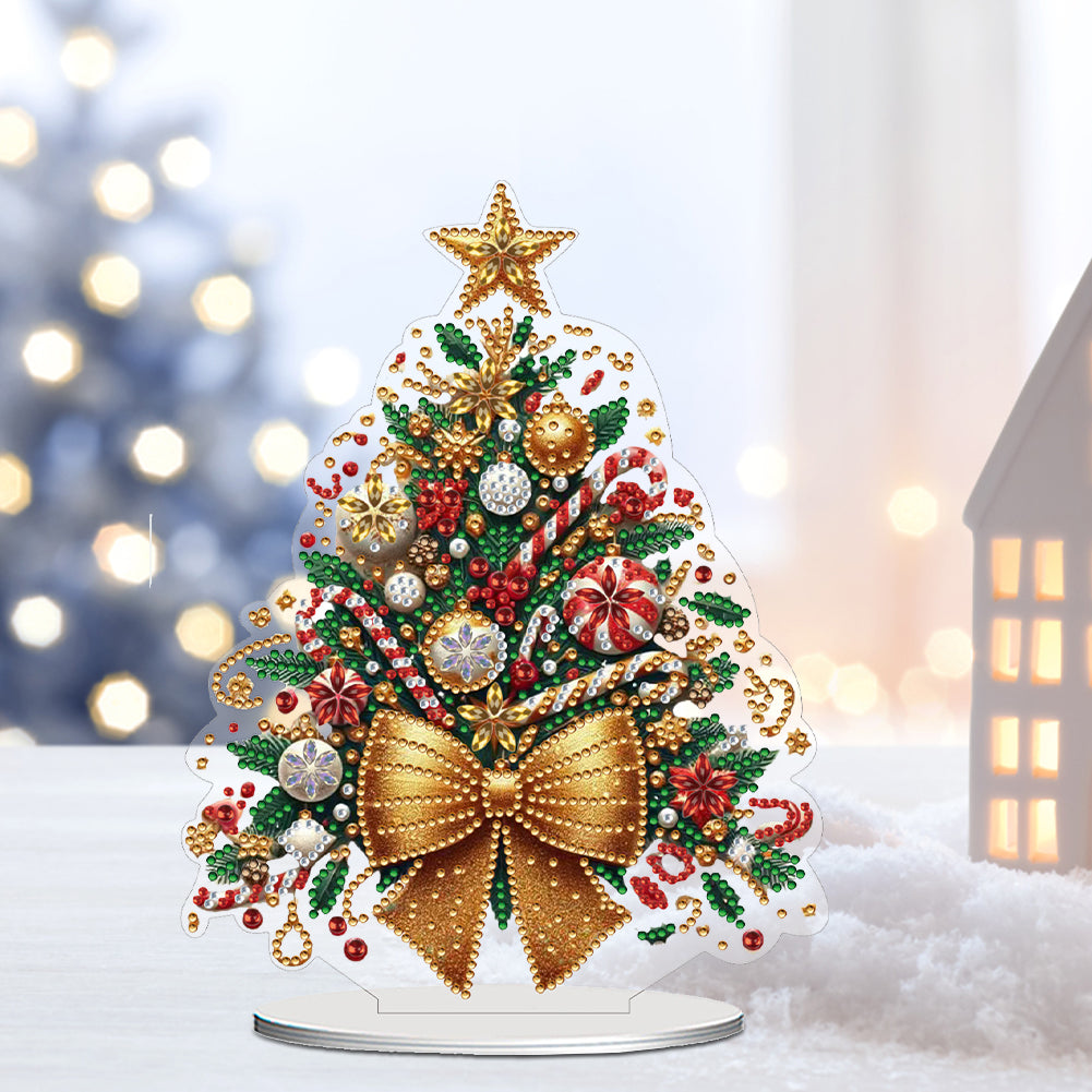 2D Flat Christmas Tree Print DIY Diamond Painting Tabletop Ornaments Decorations