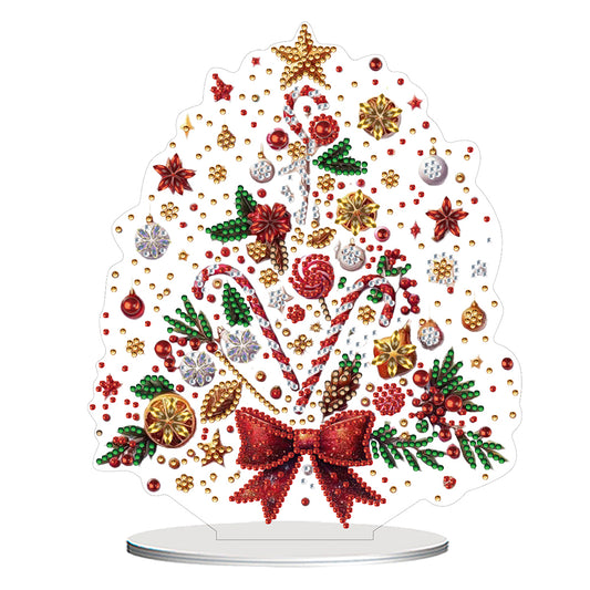2D Flat Christmas Tree Print DIY Diamond Painting Tabletop Ornaments Decorations