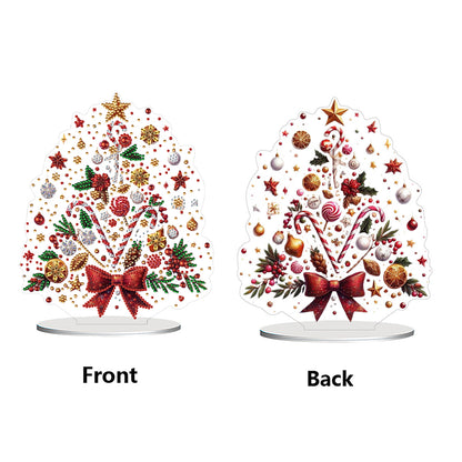 2D Flat Christmas Tree Print DIY Diamond Painting Tabletop Ornaments Decorations