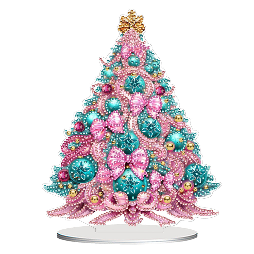 2D Flat Christmas Tree Print DIY Diamond Painting Tabletop Ornaments Decorations