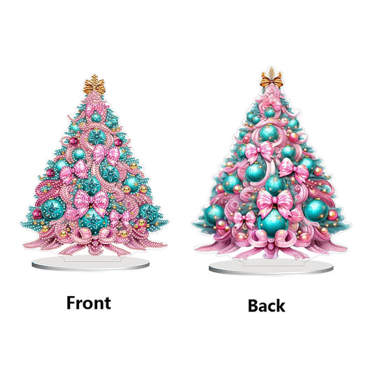 2D Flat Christmas Tree Print DIY Diamond Painting Tabletop Ornaments Decorations