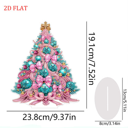 2D Flat Christmas Tree Print DIY Diamond Painting Tabletop Ornaments Decorations