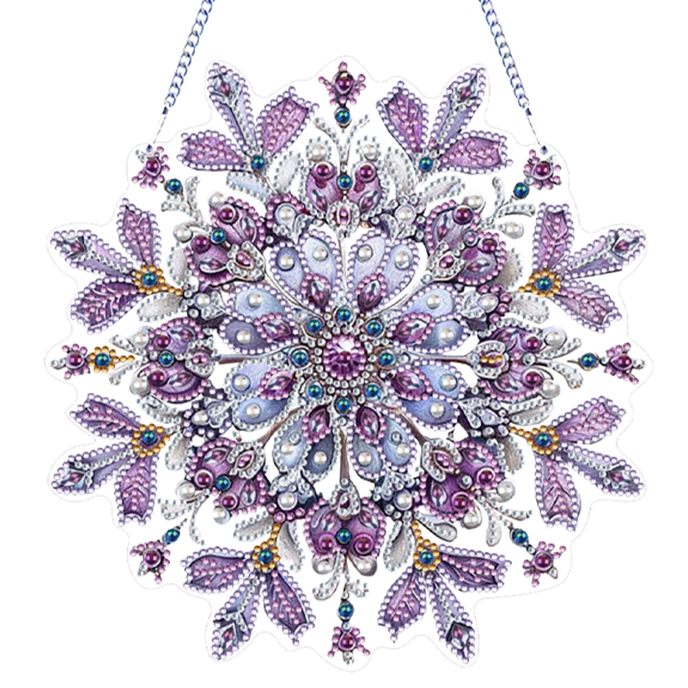 Snowflake Theme 2D/Flat DIY Hanging Diamond Art Kits Home Wall Decoration Crafts