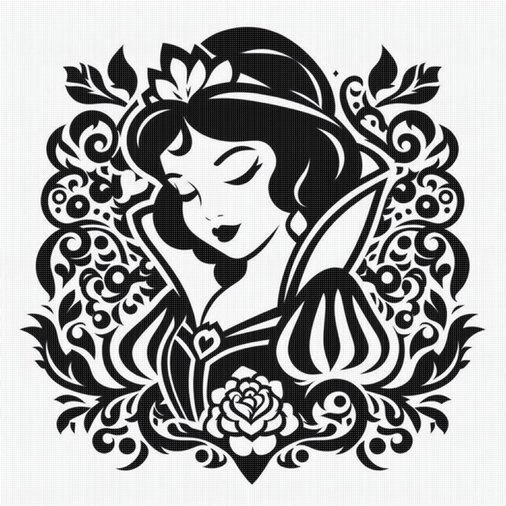 Silhouette Snow White - 11CT Stamped Cross Stitch 40*40CM
