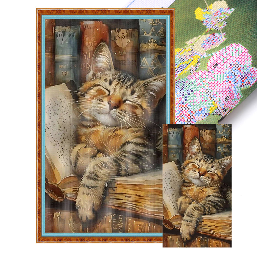 Cat - 11CT Stamped Cross Stitch 40*70CM